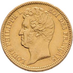 Francie, Ludvík Filip, 1830 - 1848, 20 Frank 1831 W, Lille, KM.746.4 (Au900), 6.395g,