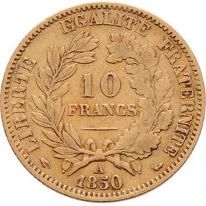 Francie - II. republika, 1848 - 1852, 10 Frank 1850 A, Paříž, KM.770 (Au900), 3.173g,