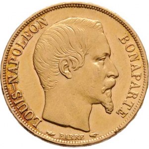 Francie, Napoleon III. - jako president II.republiky, 20 Frank 1852 A, Paříž, KM.774 (Au900), 6.422