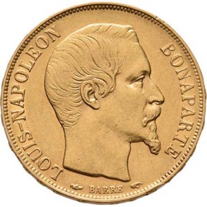 Francie, Napoleon III. - jako president II.republiky, 20 Frank 1852 A, Paříž, KM.774 (Au900), 6.439