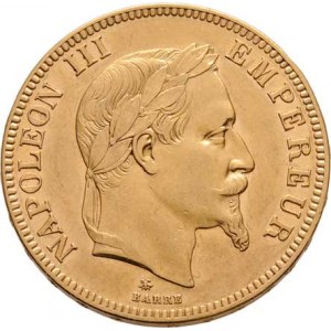 Francie, Napoleon III., 1852 - 1871, 100 Frank 1862 A, Paříž, KM.802.1 (Au900, pouze
