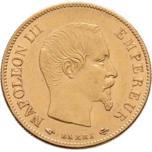 Francie, Napoleon III., 1852 - 1871, 10 Frank 1860 A, Paříž, KM.784.3 (Au900), 3.225g,