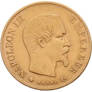 Francie, Napoleon III., 1852 - 1871, 10 Frank 1860 BB, Strasbourg, KM.784.4 (Au900),