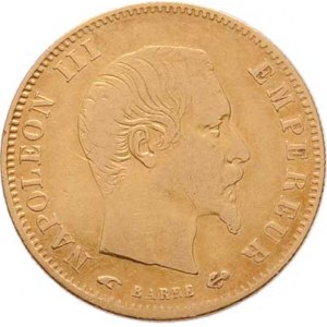 Francie, Napoleon III., 1852 - 1871, 5 Frank 1857 A, Paříž, KM.787.1 (Au900), 1.592g,