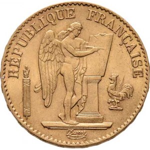 Francie - III. republika, 1871 - 1940, 20 Frank 1875 A, Paříž, KM.825 (Au900), 6.435g,