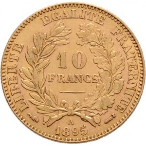 Francie - III. republika, 1871 - 1940, 10 Frank 1895 A, Paříž, KM.830 (Au900, 214.000 ks),