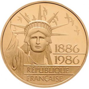 Francie - V.republika, 1959 -, 100 Francs 1986 - 100 let sochy Svobody, KM.960b