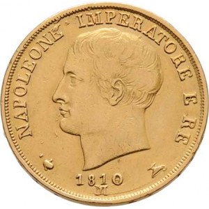 Itálie, Napoleon I., 1804 - 1814, 20 Lira 1810 M, Milano, Cr.11 (Au900, 114.000 ks),