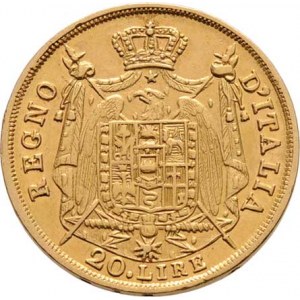 Itálie, Napoleon I., 1804 - 1814, 20 Lira 1810 M, Milano, Cr.11 (Au900, 114.000 ks),