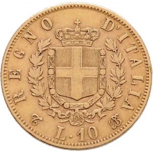 Itálie, Viktor Emanuel II., 1861 - 1878, 10 Lira 1863 T/BN, Torino, KM.9.2 (Au900, 18.5mm),