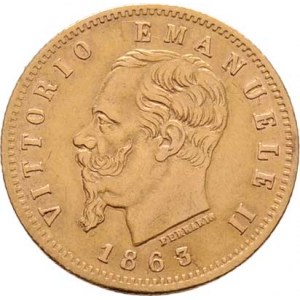 Itálie, Viktor Emanuel II., 1861 - 1878, 5 Lira 1863 T/BN, Torino, KM.17 (Au900, 197.000 ks),