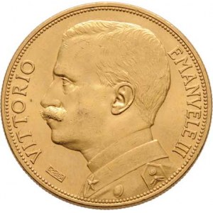 Itálie, Viktor Emanuel III., 1900 - 1946, 100 Lira 1912 R, Řím, KM.50 (Au900, pouze 4.946 ks),