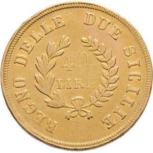 Itálie-Neapol a Sicilie, Joachim Murat, 1808 - 1815, 40 Lira 1813 bz, KM.112 (Au900, pouze 24.000 k