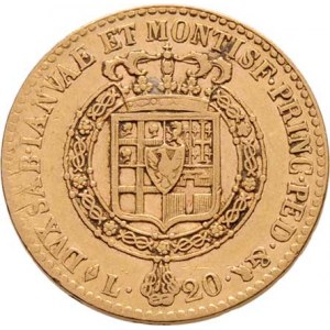 Itálie-Sardinie, Viktor Emanuel I., 1802 - 1821, 20 Lira 1816, zn.L+orlí hlava, Torino, Cr.95 (Au90