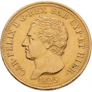 Itálie-Sardinie, Carlo Felice, 1821 - 1831, 80 Lira 1825, P+kotva, Genova, KM.108.2 (Au900,