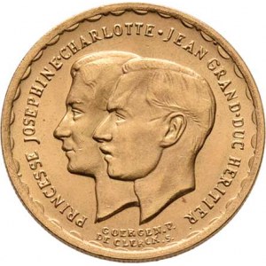 Lucembursko, Charlotte, 1919 - 1964, 20 Frank 1953 - bez označení nominálu - na sňatek