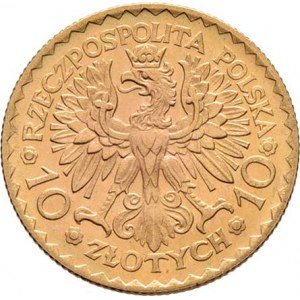 Polsko, I.republika, 1918 - 1939, 10 Zlotých 1925, Y.32 (Au900, 50.000 ks), 3.223g,
