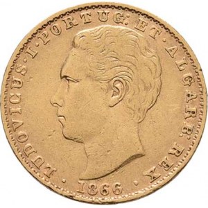 Portugalsko, Luiz I., 1861 - 1889, 2000 Reis 1866, KM.511 (Au917, pouze 86.000 ks),