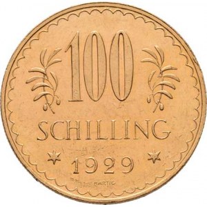 Rakousko, republika, 1918 -, 100 Šilink 1929, KM.2842 (Au900, pouze 74.849 ks),
