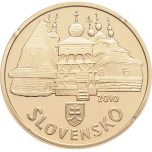 Slovensko, republika, 1993 -, 100 Euro 2010 - Dřevěné chrámy karpatského oblouku,