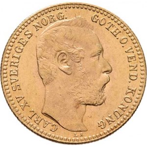 Švédsko, Karel XV. Adolf, 1859 - 1872, Carolin = 10 Frank 1869 LA, KM.716 (Au900, pouze