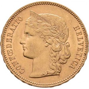 Švýcarsko, republika, 20 Frank 1895 B, Bern, KM.31.3 (Au900), 6.440g,