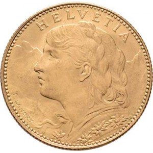 Švýcarsko, republika, 10 Frank 1911 B, Bern, KM.36 (Au900, 100.000 ks),