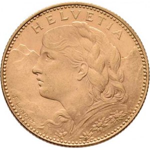 Švýcarsko, republika, 10 Frank 1913 B, Bern, KM.36 (Au900), 3.221g,