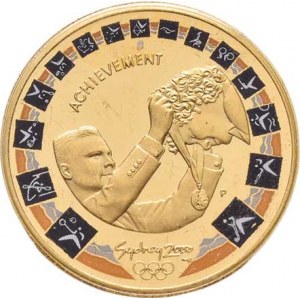 Austrálie, Elizabeth II., 1952 -, 100 Dolar 2000 - LOH - předávání medailí, KM.neuvádí