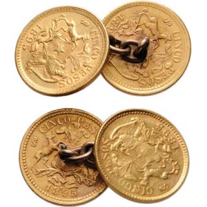 Chile, republika, 1817 -, 5 Peso 1895 (KM.153, Au900) - čtyři stejné mince