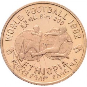 Etiopie, republika, 1974 -, 200 Birr 1982 - MS ve fotbale, KM.67 (Au900, pouze
