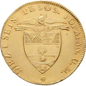 Republika Nová Grenada, 1837 - 1859, 16 Pesos 1845, mincovna Popayan, KM.94.2 (Au875),