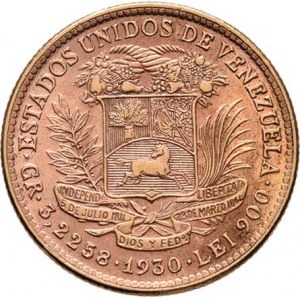 Venezuela, republika, 1821 -, 10 Bolivares 1930, Y.31 (Au900), 3.233g, nep.hr.,