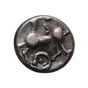 Střední Evropa - Bojové, 2.-1. stol. př.Kr., AR mince - typ Roseldorf II. - kůň doleva, stylizov.