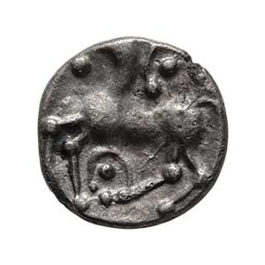 Střední Evropa - Bojové, 2.-1. stol. př.Kr., AR mince - typ Roseldorf II. - kůň doleva, stylizov.
