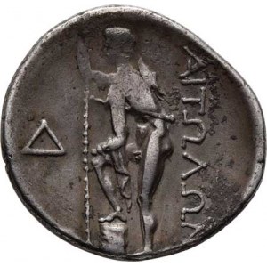Aitolie, Aitólská liga, 279 - 168 př.Kr., AR Statér, Hlava mladého muže zprava, monogram / nahý