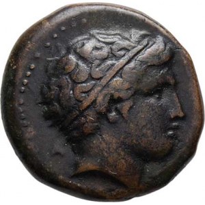 Makedonie, Filip II., 359 - 336 př.Kr., AE 18mm, Hlava Apolóna zprava / jezdec zprava, nápis