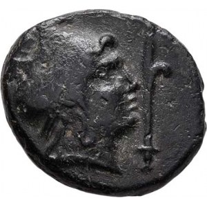 Makedonie, Filip V., 221 - 179 př.Kr., AE 20/18 mm, hlava hrdiny Persea, kopí / orel sedící
