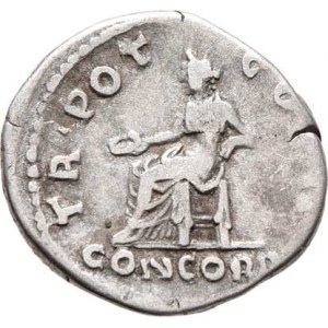 Aelius - césar, 136 - 138, AR Denár, Rv:TR.POT.COS.II.CONCORD., sed.Concordia,
