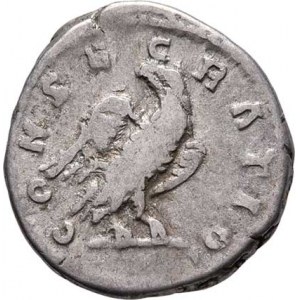 Antoninus Pius - posmrtná ražba za Marca Aurelia, AR Denár, Rv:CONSECRATIO., sedící orel, RIC.429
