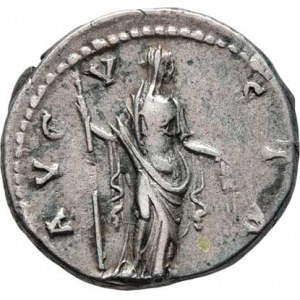 Faustina starší, manželka Antonina Pia, AR Denár, Rv:AVGVSTA., stojící Juno, RIC.364,