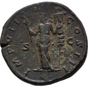 Marcus Aurelius, 161 - 180, AE Sestercius, Rv:IMP.VII.COS.III.S.C., stojící