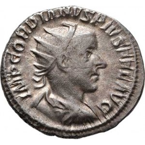 Gordianus III., 238 - 244, AR Antoninianus, Rv:IOVIS.STATOR., stojící Jupiter,
