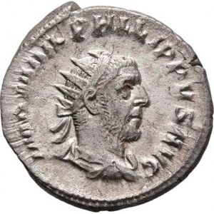 Philippus I., 244 - 249, AR Antoninianus, Rv:ANNONA.AVGG., stojící Annona,
