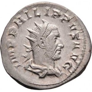 Philippus I., 244 - 249, AR Antoninianus, Rv:FIDES.EXERCITVS., čtyři