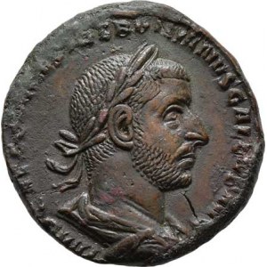 Trebonianus Gallus, 251 - 253, AE Sestercius, Rv:APOLLO.SALVTARI.S.C., stojící