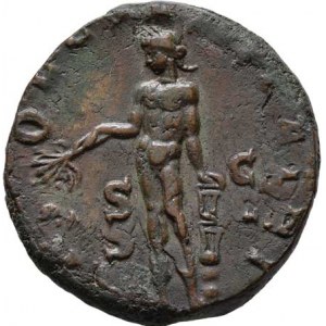 Trebonianus Gallus, 251 - 253, AE Sestercius, Rv:APOLLO.SALVTARI.S.C., stojící