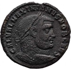 Maximianus Galerius - jako césar, 293 - 305, AE Follis, Rv:GENIO.POPVLI.ROMANI., stojící Genius