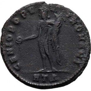 Maximianus Galerius - jako césar, 293 - 305, AE Follis, Rv:GENIO.POPVLI.ROMANI., stojící Genius