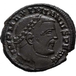 Maximianus Galerius, 305 - 311, AE Follis, Rv:GENIO.AVGVSTI., stojící Genius zleva,